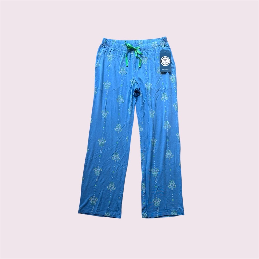 NWT Life is Good Women’s Turtle Mosaic Lightweight PJ Pants Size Small